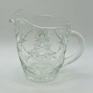 Clear Starburst Anchor Hocking Glass Cream Pitcher Vintage 1960's